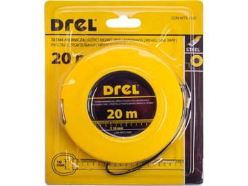 DREL TAŚMA MIERNICZA MIARA MIARKA STALOWA ZWIJANA 20m