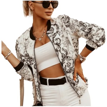 ELEGANCKA DAMSKA BLUZA BOMBERKA KURTKA W STYL