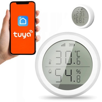 Czujnik Temperatury i Wilgotności ZigBee TUYA LCD Smart Life Dom Higrometr
