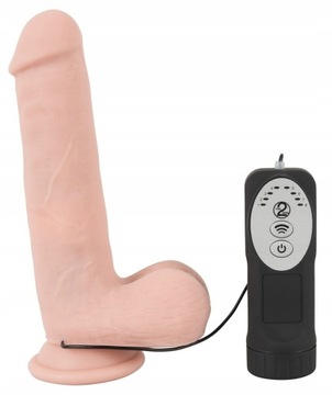 Wibrator z silikonu medycznego z rotacjami 20cm