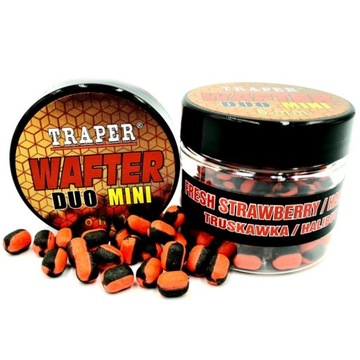 Приманка Dumbels Method Feeder Traper Duo Mini Wafter Strawberry Halibut 6 мм