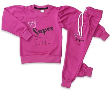 Dres dziewczęcy Super Córka fioletowy r.104