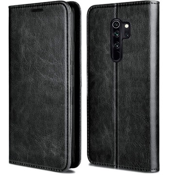ETUI SKÓRZANE NA MAGNES DO XIAOMI REDMI 9 +SZKŁO