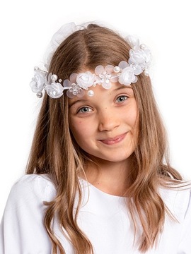 WIANEK KOMUNIJNY Z TRANSPARENTNYMI RÓŻAMI