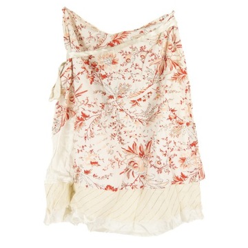 ЮБКА ЖЕНСКАЯ VILA, БЕЖЕВЫЙ, КРАСНЫЕ ЦВЕТЫ, МИДИ S