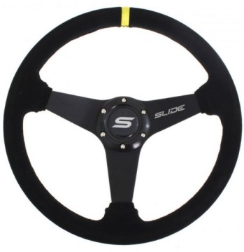 Спортивный гоночный руль SLIDE 350mm offset:20mm Suede Yellow TUNING