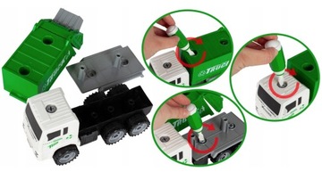 БОЛЬШОЙ мусоровоз ПОВОРОТНЫЙ АВТОМОБИЛЬ ПОДВИЖНЫЙ ИГРУШЕЧНЫЙ НАБОР ПОВОРОТНЫЙ НАБОР