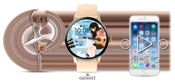 Умные часы Giewont Pink GW330-1 Силиконовый ремешок из розового золота и розовой пудры