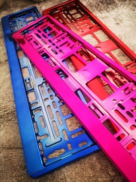 КРАСНАЯ ХРОМИРОВАННАЯ МЕТАЛЛИЧЕСКАЯ РАМКА ПЛИТЫ, 2 ШТ.