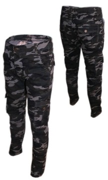 Spodnie chłopięce moro bojówki 134-140