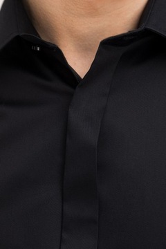 Czarna elegancka koszula na spinkę rozmiar 176-182/44
