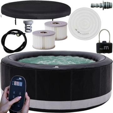 Basen z Hydromasażem Ogrodowe Pojemne Dmuchane SPA 6 osob. 930 L okrągłe