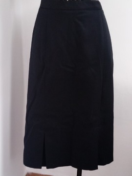 Классическая, элегантная черная юбка миди со складками, размер XL 42, для работы