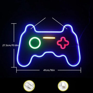 Неоновый светодиодный игровой контроллер геймпада, украшения молодежной комнаты