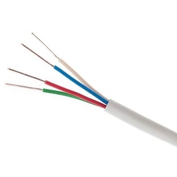 PRZEWÓD 4 ŻYŁOWY OKRĄGŁY DO TAŚM LED RGB 4x0,22mm² BIAŁY 10mb