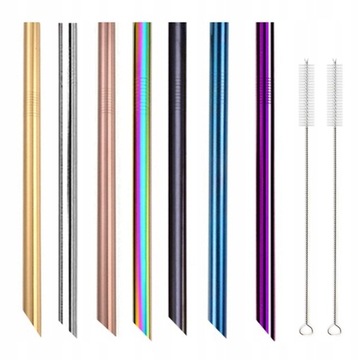 7 sztuk 12mm Bubble Tea metalowe słomki do picia 3