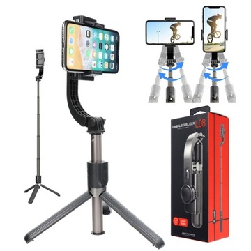 GIMBAL STABILIZATOR DO TELEFONU SELFIE STICK KIJ KIJEK UCHWYT Z PILOTEM