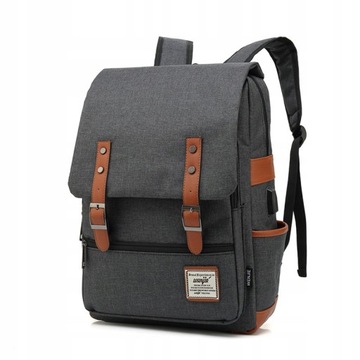 WROCŁAW Plecak Oxford na laptopa 15,6 c/szary USB