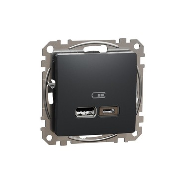 Sedna Design Gniazdo ładowania USB A+C czarne