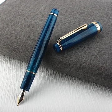Jinhao 82 Deep Blue Fountain Pen Candy Color Acrylic Barrel Fine Nib for