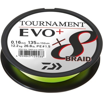 Plecionka Daiwa Evo+ 8 Braid 0.08mm/135m/4.9kg/10.7lb Jasna Zieleń