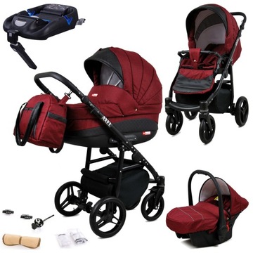 WÓZEK DZIECIĘCY AXEL 4w1 ALUMINIUM + BAZA ISOFIX