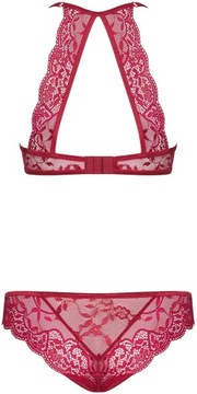 OBSESSIVE KOMPLET IVETTA CZERWONY KORONKA S/M