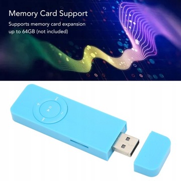 MINI ODTWARZACZ MUZYCZNY MP3 64 GB NIEBIESKI