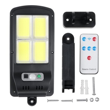 LAMPA LED SOLARNA Z CZUJNIKIEMI I Z PILOTEM ZASILNIE SOLARNE WODOODPORNA