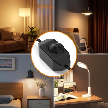 Поворотный светодиодный диммер, кабель 230В, контроллер, удлинитель, 150см