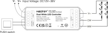 Приёмник 2в1, монодиммер/контроллер CCT Mi-Light 2.4G 20A 12-48V