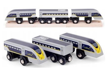 pociąg EUROSTAR +tory do kolejka drewniana BIGJIGS