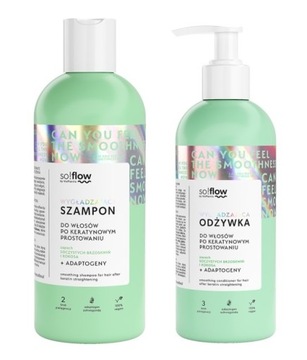 So!Flow Wygładzający Szampon + Odżywka po keratynowym prostowaniu 2x 400 ml