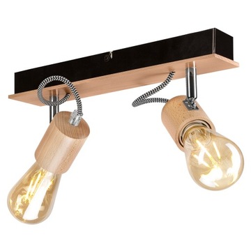 2 listwa GUSTAVO lampa drewniana czarna spot E27