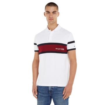 TOMMY HILFIGER MĘSKA KOSZULKA POLO BIAŁA r.M