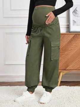 SHEIN БРЮКИ ДЛЯ МАТЕРИАЛОВ С КАРМАНАМИ ЗЕЛЕНЫЕ S 754