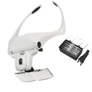 1 * Лупа. 1 * Повязка на голову. 5 * Объектив.