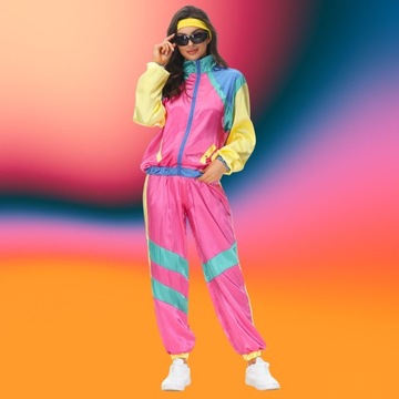 НАряд в стиле дискотека 80-х годов 90-х Фитнес-футболка в стиле ретро-фитнеса XS S