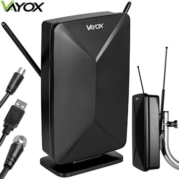 ANTENA DVBT2 POKOJOWA ZEWNĘTRZNA DO TV NAZIEMNEJ COMBO 4K LTE VHF UHF VAYOX