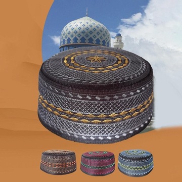 Мужская мусульманская шляпа Куфийская вышивка черепа Молитвенные шапки