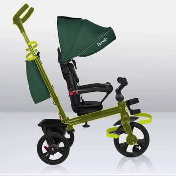 ТРЕХКОЛЕСНЫЙ ВЕЛОСИПЕД 2в1, ПОВОРОТНЫЙ, РЕГУЛИРУЕМЫЙ, С КОЗЫРЕКОМ LIONELO HAARI