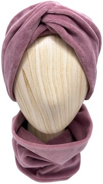 Opaska damska Turban welur VELVET FLUID cielista