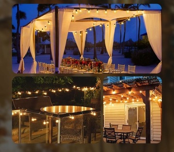 Гирлянда Садовые фонари 15м 50+1шт LED IP44Терраса Патио небьющийся