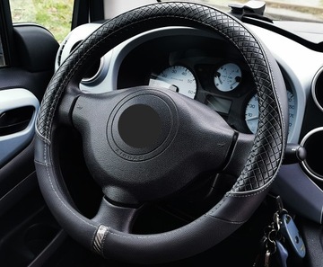VW Caddy Jetta Lupo Sharan Up Pokrowiec na kierownice czarny PREMIUM
