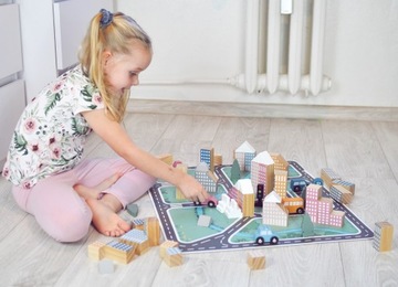 ДЕРЕВЯННЫЕ БЛОКИ В ВЕДРЕ МАШИНЫ ЗДАНИЯ ГОРОД МАКЕТ VIGA POLARB