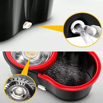 ВРАЩАЮЩАЯСЯ НА 360° ПОВОРОТНАЯ ШВАБРА С ВЕДРОМ SPIN TURBO + 3 ПОДУШКИ ИЗ МИКРОФИБРЫ