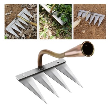 2Pcs Weeding Hoe Rake Harrow 4 Prong 7 Prong