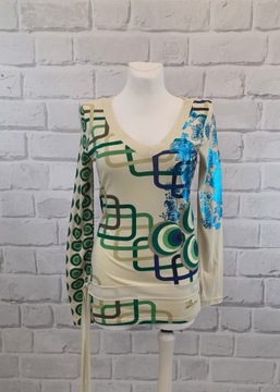 Bluza cienka longsleeve w geometryczne wzory DESIGUAL L