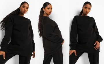 2B5B14 P28 BOOHOO MATERNITY CZARNA BLUZA OVERSIZE XL