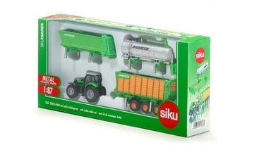 Siku Traktor z naczepą, przyczepą i cysterną